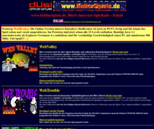 Onlinespiele.de(Düsi's Internet) Screenshot