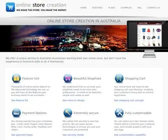 OnlineStorecreation.com(Online Store Creation Australia) Screenshot