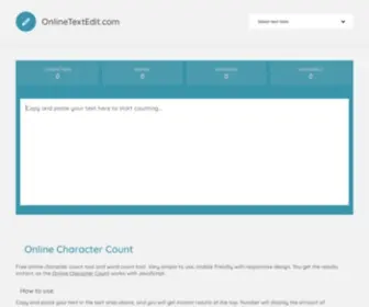 Onlinetextedit.com(Online Character Count) Screenshot