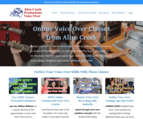 Onlinevoiceoverclasses.com(Aliso Creek Online Voice Over Classes) Screenshot