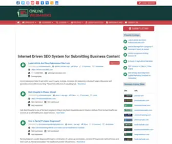 Onlinewebmarks.com(Internet Driven SEO System for Submitting Business Content) Screenshot