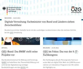 Onlinezugangsgesetz.de(Informationen zum OZG und dessen Umsetzung) Screenshot