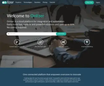 Onlizer.com(Integrations platform for business of any size) Screenshot