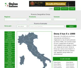 Onlusitaliane.it(Tutte le Onlus italiane autorizzate a ricevere il 5 x 1000) Screenshot