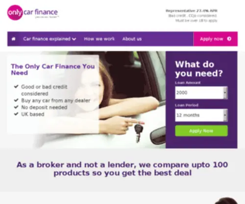 Onlycarfinance.co.uk(Only Car Finance) Screenshot
