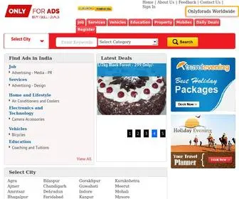 Onlyforads.com(Free Classified Ads India) Screenshot