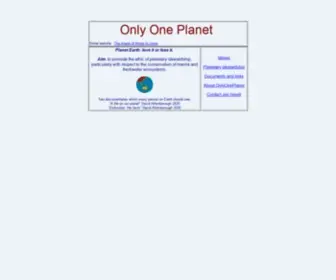 Onlyoneplanet.com(OnlyOnePlanet Australia home) Screenshot