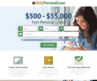 Onlypersonalloan.com(Quick & Easy online process for Cash Loans) Screenshot