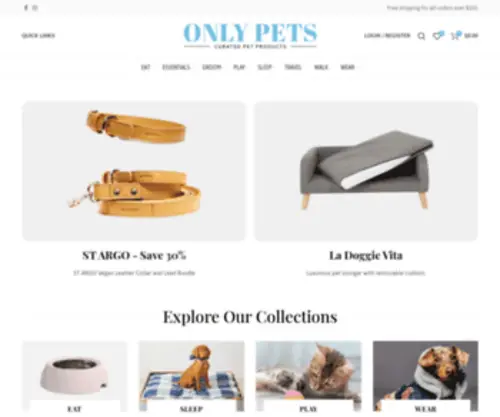 Onlypets.com.au(Premium Curated Pet Accessories) Screenshot