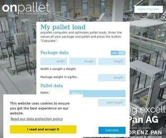 Onpallet.com(/ free online pallet calculator) Screenshot