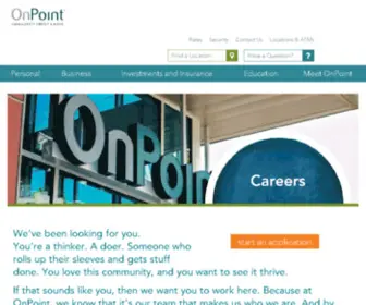 Onpointcareers.com(Default) Screenshot