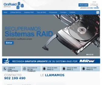 Onraidservices.com(Recuperar datos en sistemas RAID) Screenshot