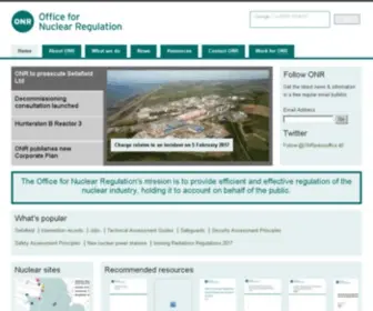 ONR.org.uk(Outlines the role of ONR and explains how it regulates the nuclear industry. The nuclear sector) Screenshot