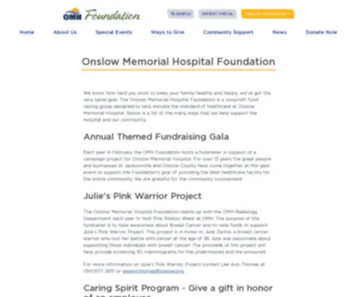 Onslowfoundation.org(Onslow Memorial Hospital Foundation) Screenshot