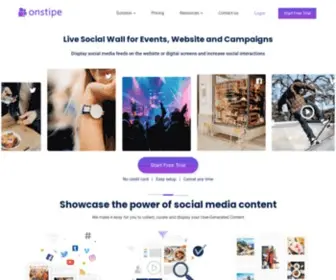 Onstipe.com(Social Media Aggregator Tool & User) Screenshot