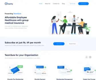 Onsurity.com(Affordable employee wellness and healthcare benefits for startups and MSMEs) Screenshot