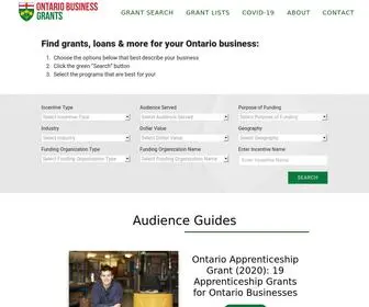 Ontariobusinessgrants.com(Ontario Business Grants) Screenshot