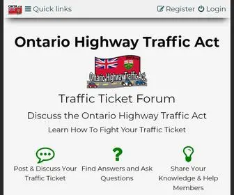 Ontariohighwaytrafficact.com(Ontario Highway Traffic Act) Screenshot