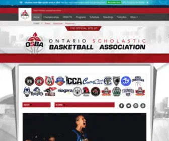 Ontariosba.ca(Ontario Scholastic Basketball Association) Screenshot