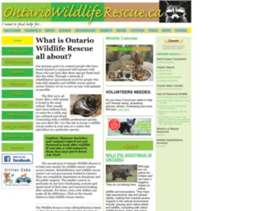 Ontariowildliferescue.ca(Ontariowildliferescue) Screenshot