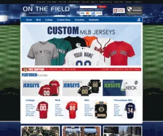 Onthefield.com(Your Source for Custom Sports Apparel and Fan Gear) Screenshot