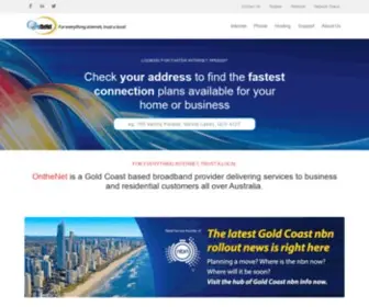 Onthenet.com.au(Nbn & fibre Internet plans for Business Gold Coast Tweed) Screenshot