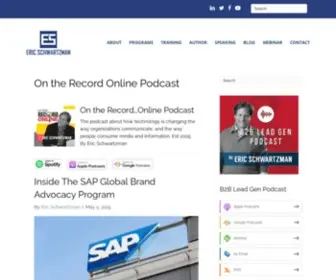 Ontherecordpodcast.com(Digital Marketing Consultant Eric Schwartzman) Screenshot