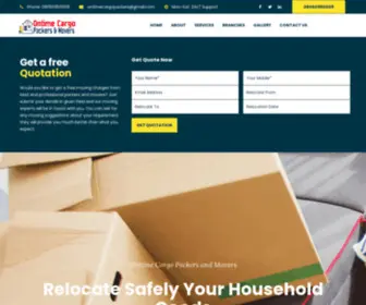 Ontimecargopackers.com(Ontime Cargo Packers & Movers) Screenshot