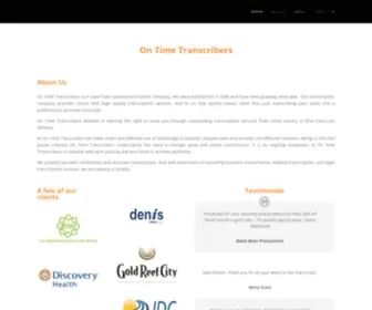 Ontimetranscribers.co.za(Home) Screenshot