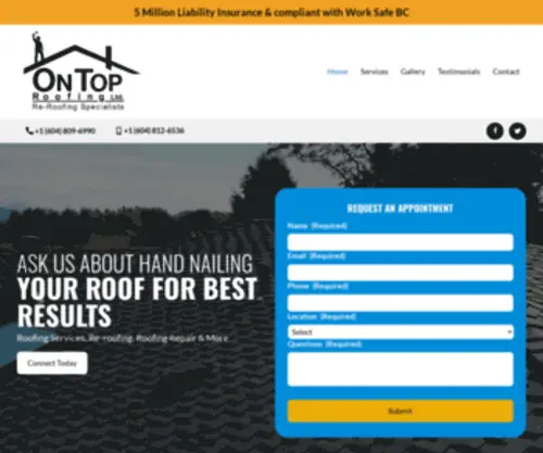 Ontop-Roofing.ca(OnTop Roofing Ltd) Screenshot