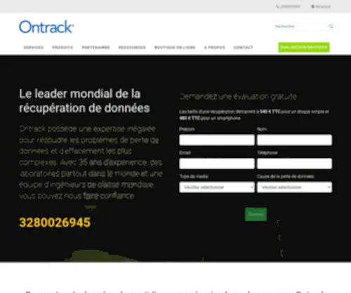 Ontrackdatarecovery.be(Ontrack) Screenshot