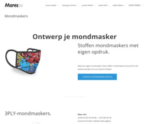 Ontwerpjemondmasker.be(Ontwerp je mondmasker) Screenshot