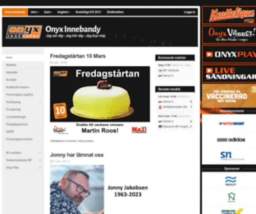 Onyxinnebandy.se(Onyx Innebandy) Screenshot