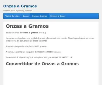 Onzasagramos.com(Onzas a Gramos) Screenshot