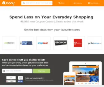 OOny.co.in(Coupons & Offers from India's top stores) Screenshot