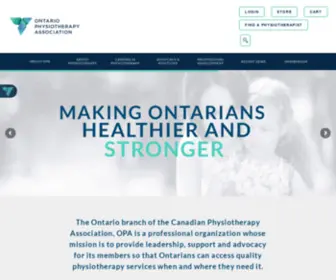 Opa.on.ca(Ontario Physiotherapy Association) Screenshot