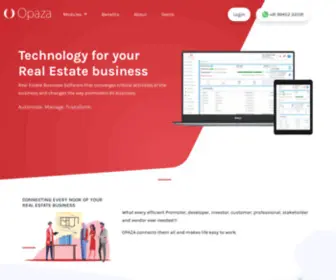 Opaza.in(OPAZA Technology for Real Estate Business process automation) Screenshot