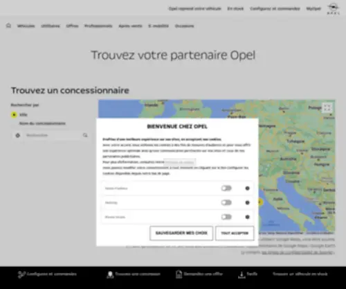 Opelreseau.fr(Localisez votre concessionnaire Opel) Screenshot