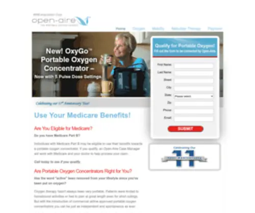 Open-Aire.com(Home Oxygen Therapy) Screenshot