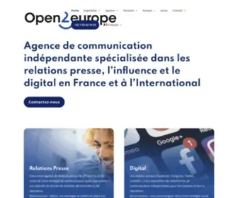 Open2Europe.com(Agence de relations presse) Screenshot