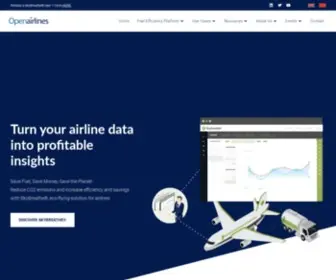 Openairlines.com(Eco-flying solution for airlines, Increase efficiency and savings) Screenshot