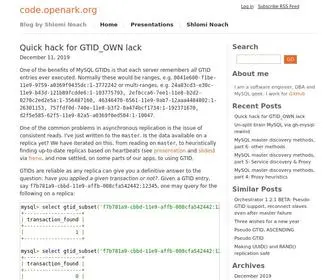 Openark.org(Blog by Shlomi Noach) Screenshot