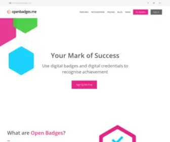 Openbadges.me(Free tools to issue Mozilla Open Badges. Design and award your own open badges) Screenshot