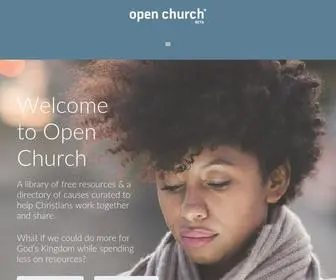 Openchurch.com(A library of free resources & a directory of causes curated to help Christians work together and share) Screenshot