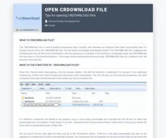 Opencrdownloadfile.info(Open CRDOWNLOAD file) Screenshot