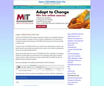 Opencrdownloadfile.net(Open CRDOWNLOAD File) Screenshot
