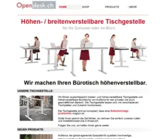 Opendesk.ch(Höhenverstellbare Tischgestelle und höhenverstellbare Bürotische) Screenshot