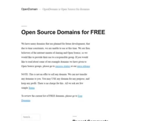 OpenDomain.org(OpenDomain is Open Source for domains) Screenshot