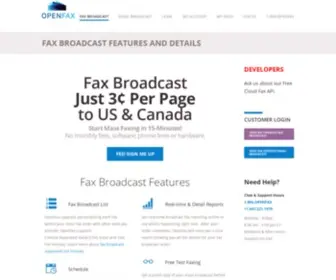 Openfax.com(Fax broadcasting made easy) Screenshot