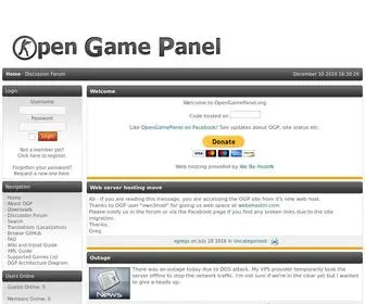 Opengamepanel.org(Open game panel) Screenshot